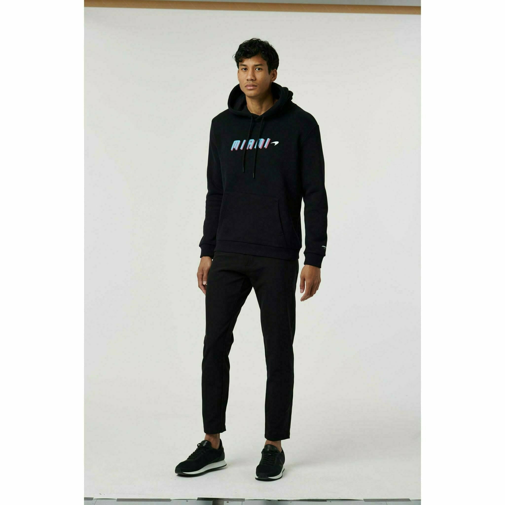 McLaren F1 Men's Miami Neon Graphic Hoodie -Black/White/Vice Blue/Beetroot Purple Hoodies Light Gray