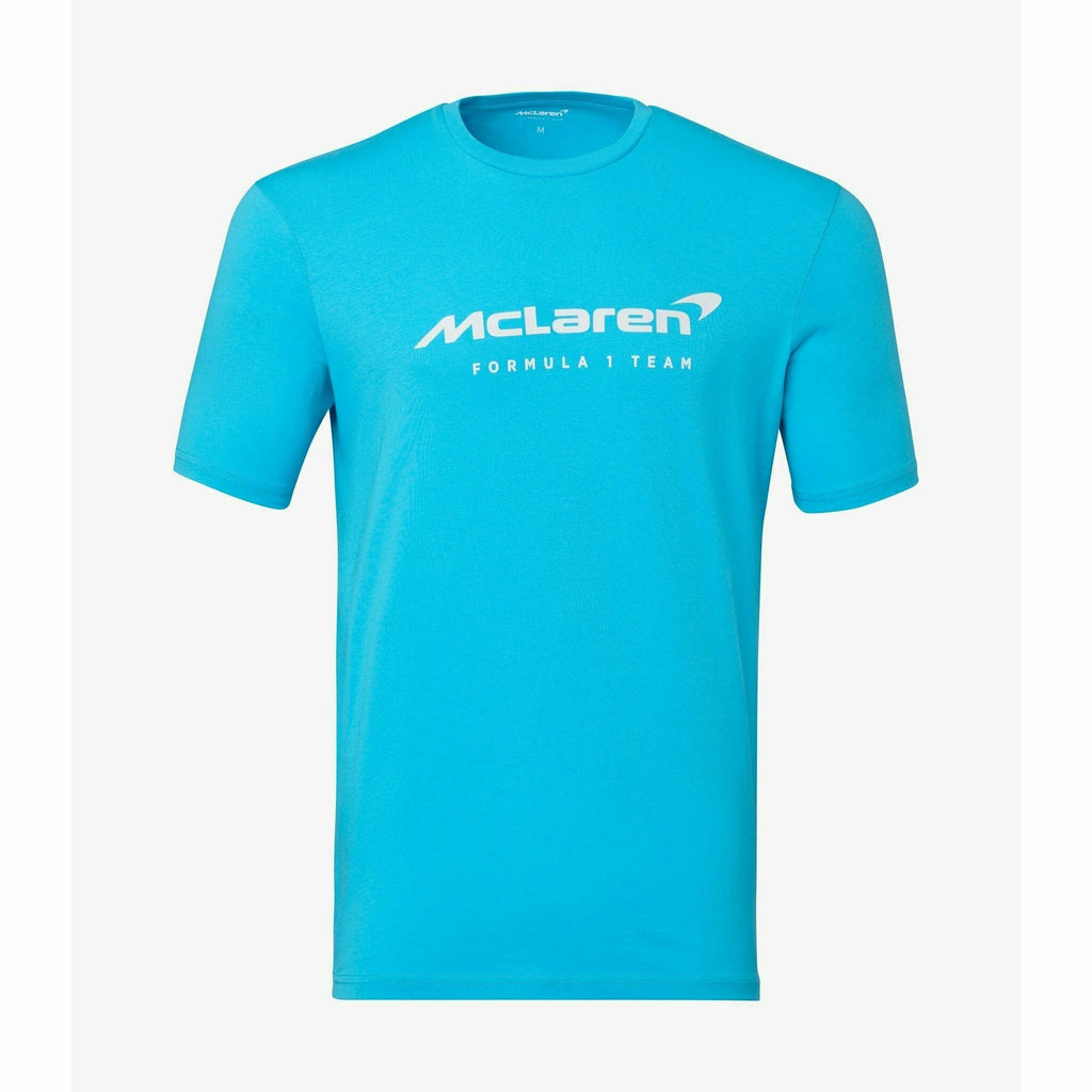McLaren F1 Men's Miami Neon Logo T-Shirt-Black/White/Vice Blue/Beetroot Purple T-shirts Dark Turquoise