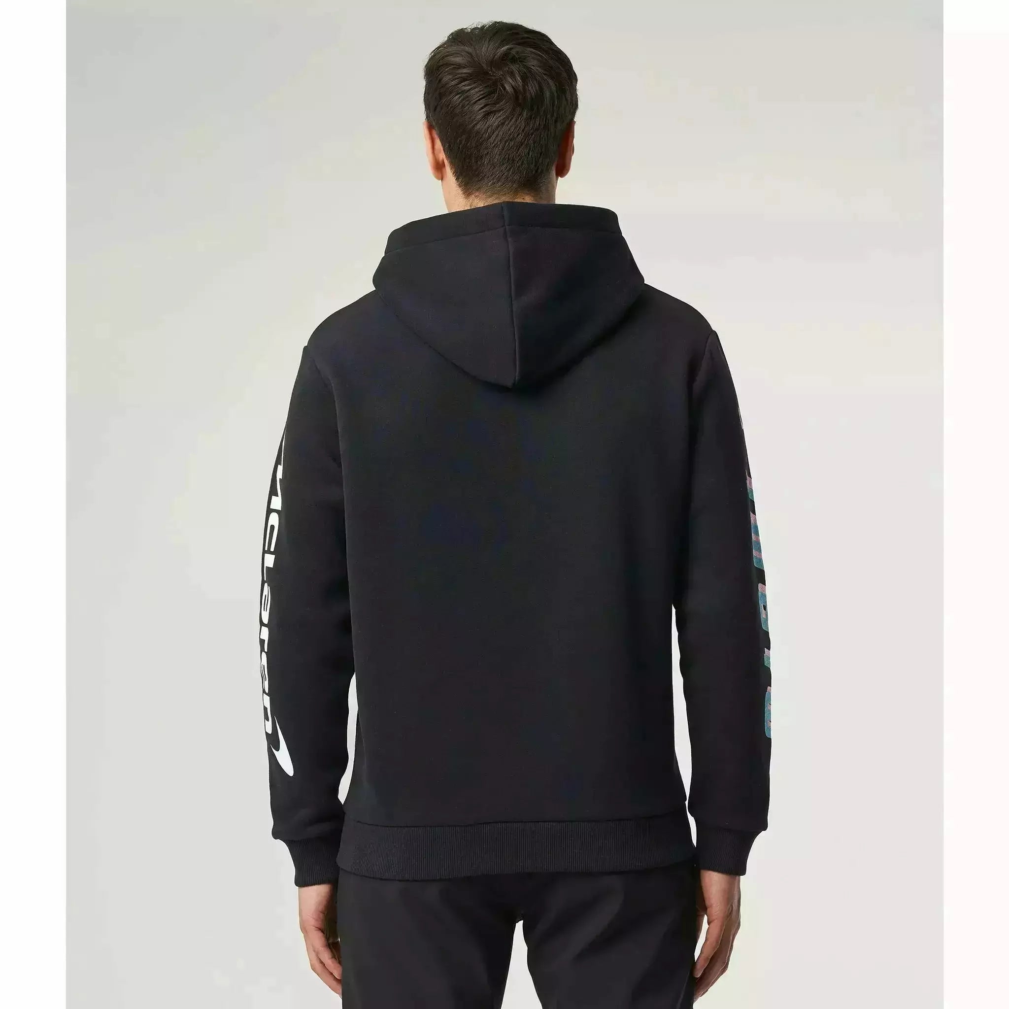 McLaren F1 Men's Miami Neon Logo Hoodie -Black/Vice Blue/Aqua Sky Hoodies Light Gray