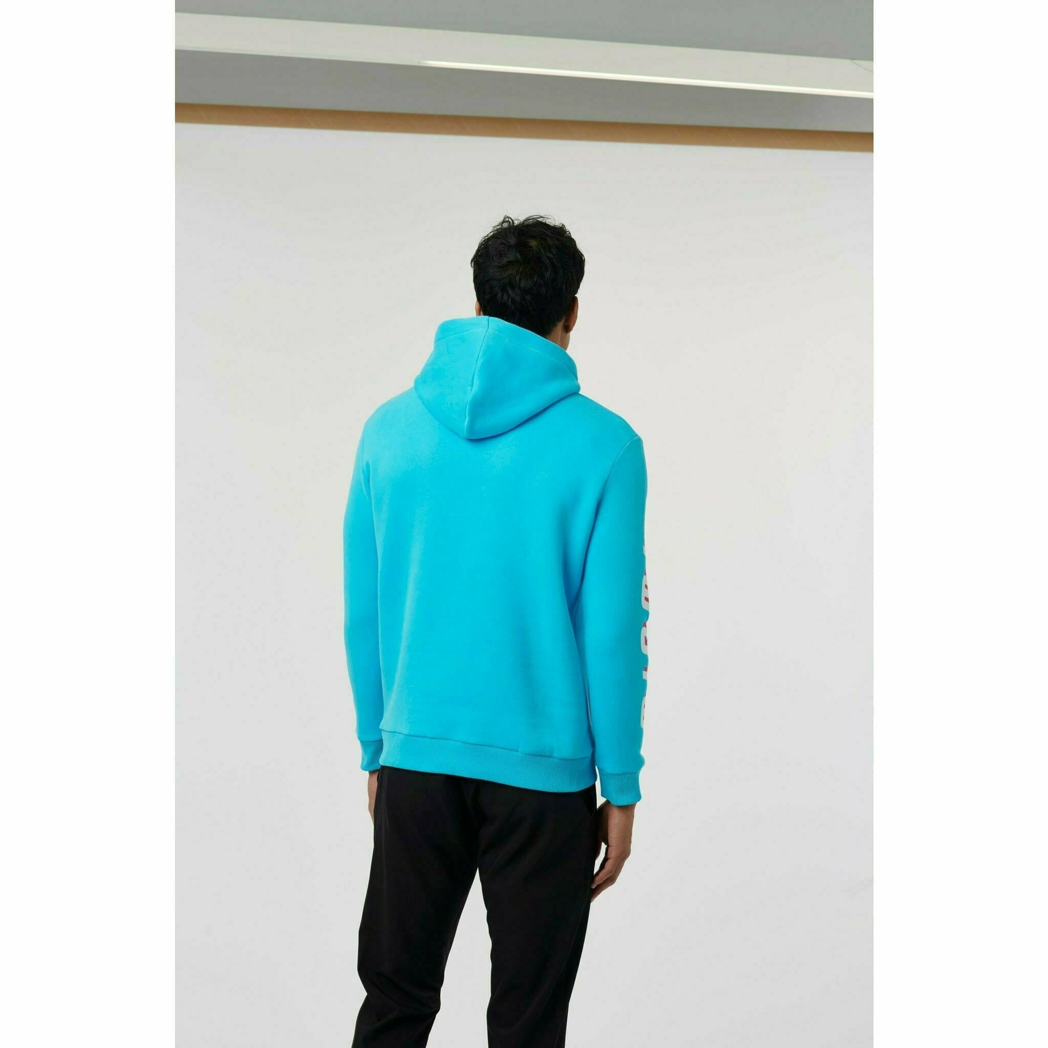 McLaren F1 Men's Miami Neon Logo Hoodie -Black/Vice Blue/Aqua Sky Hoodies Dark Cyan
