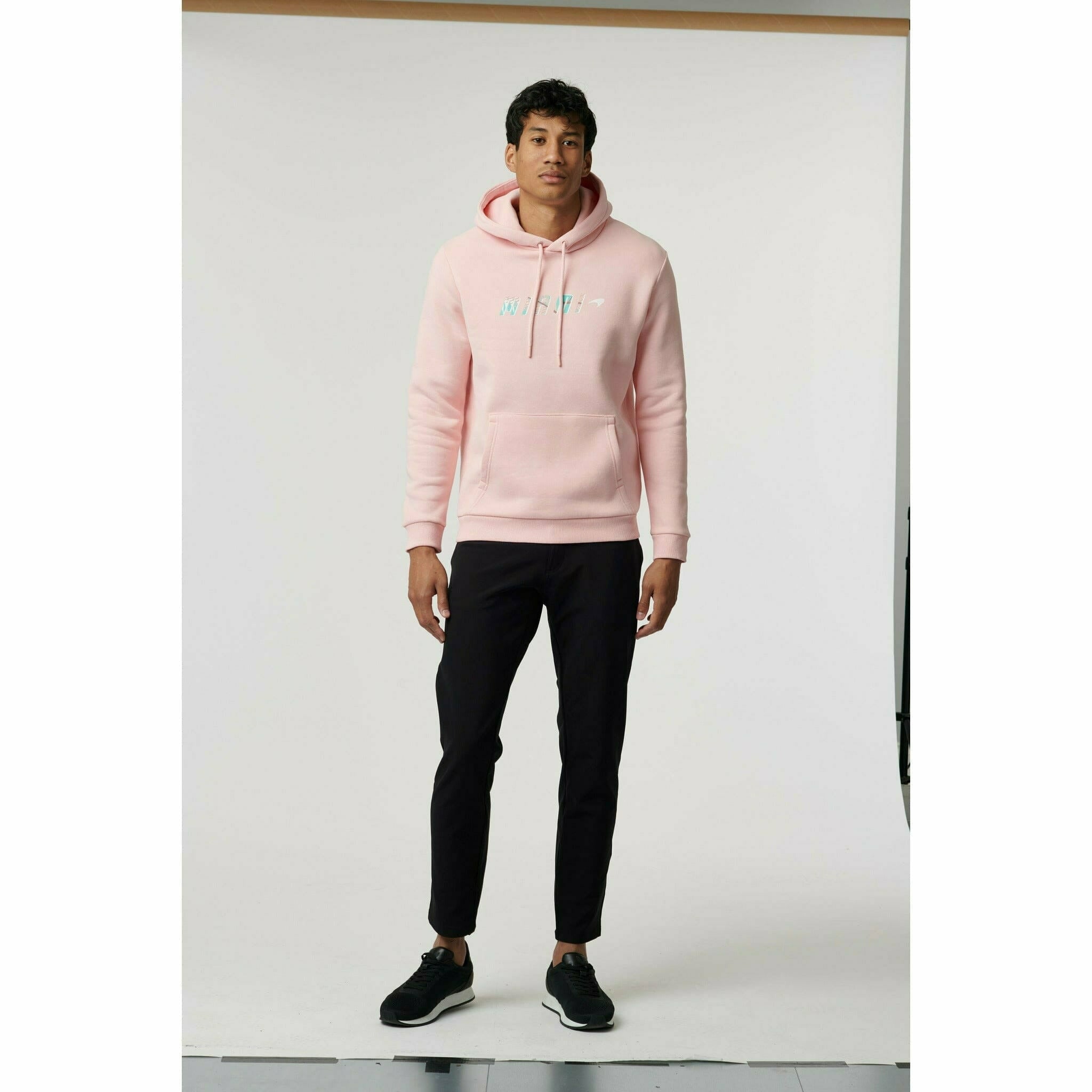 McLaren F1 Men's Miami Palm Graphic Hoodie -Black/Aqua Sky/Crystal Rose Hoodies Light Gray