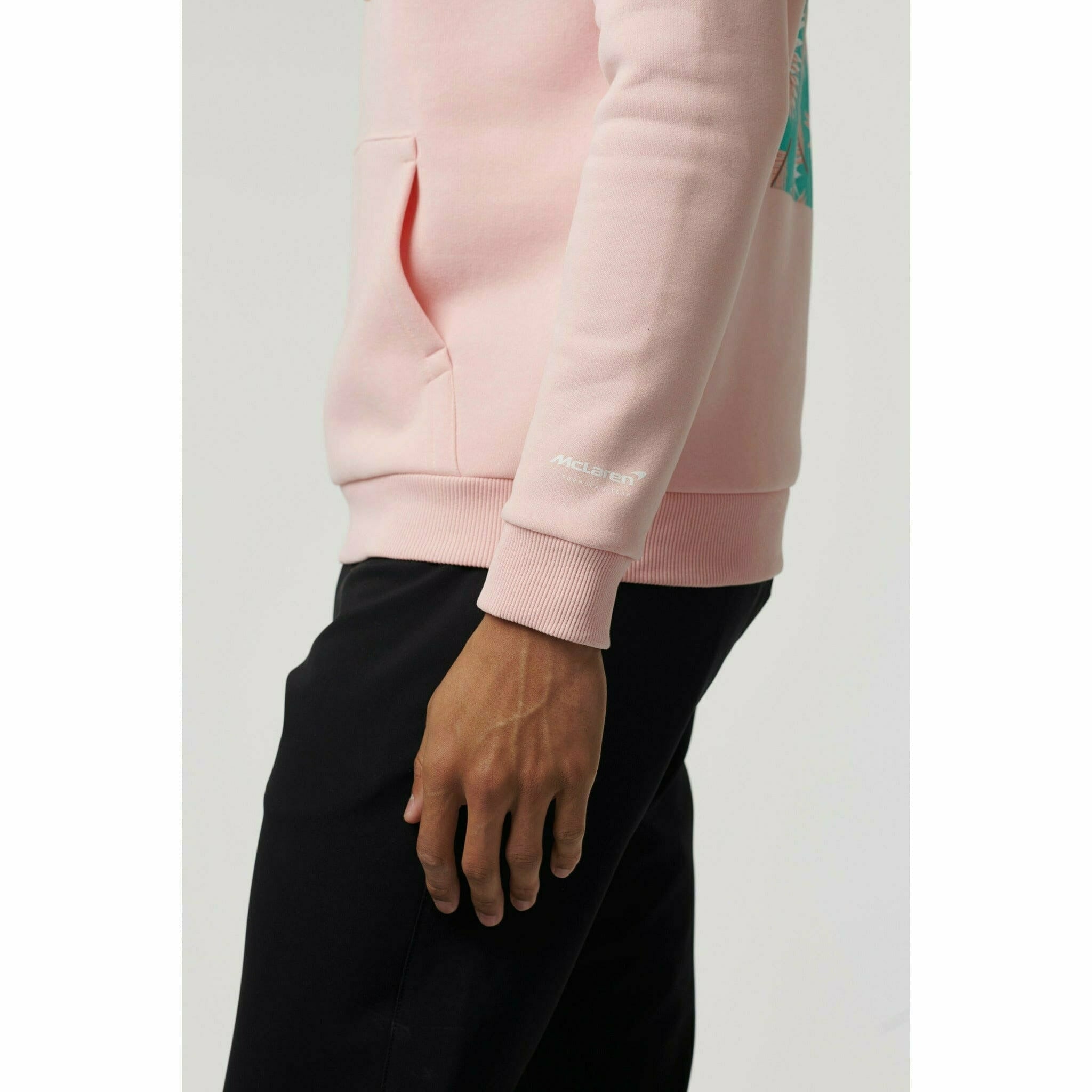 McLaren F1 Men's Miami Palm Graphic Hoodie -Black/Aqua Sky/Crystal Rose Hoodies Black