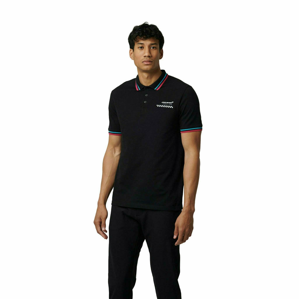 McLaren F1 Men's Miami Graphic Polo Shirt-Black/White/Crystal Rose Polos Black
