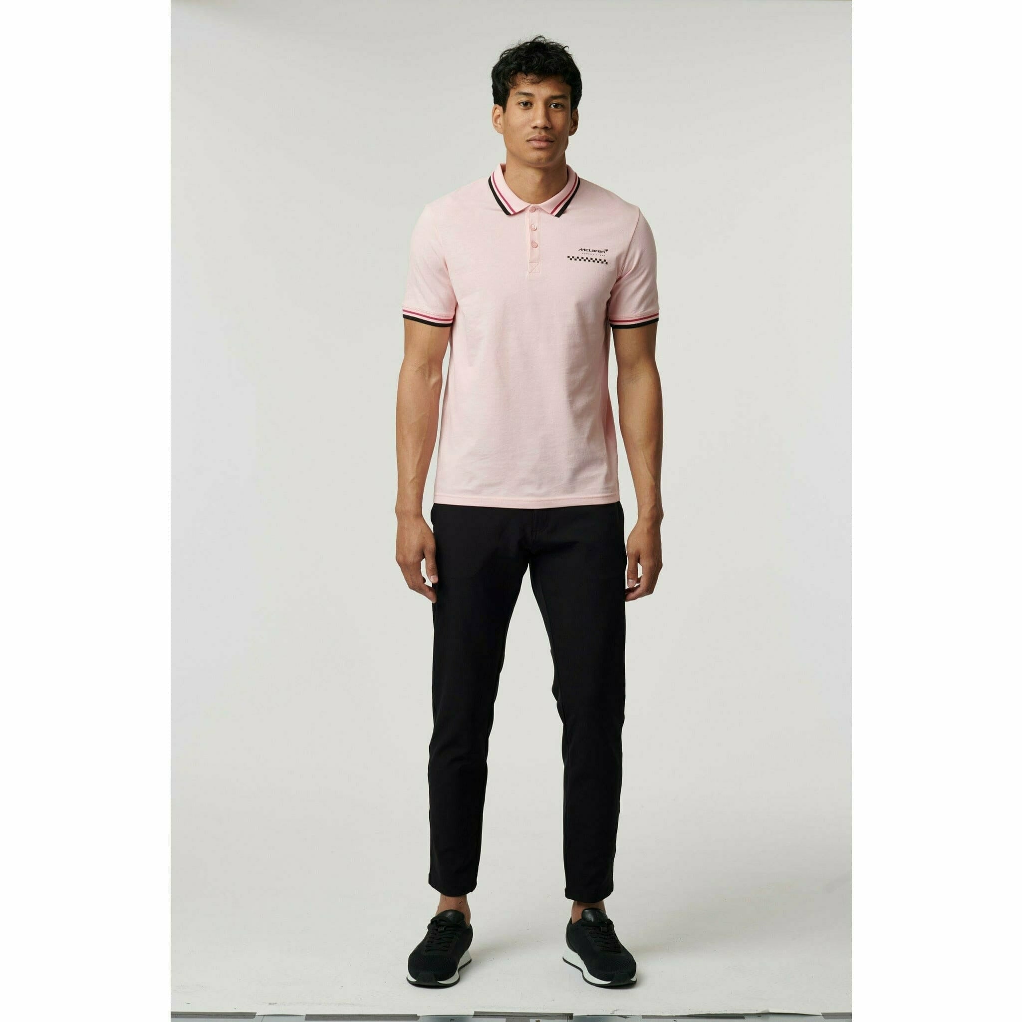 McLaren F1 Men's Miami Graphic Polo Shirt-Black/White/Crystal Rose Polos Light Gray