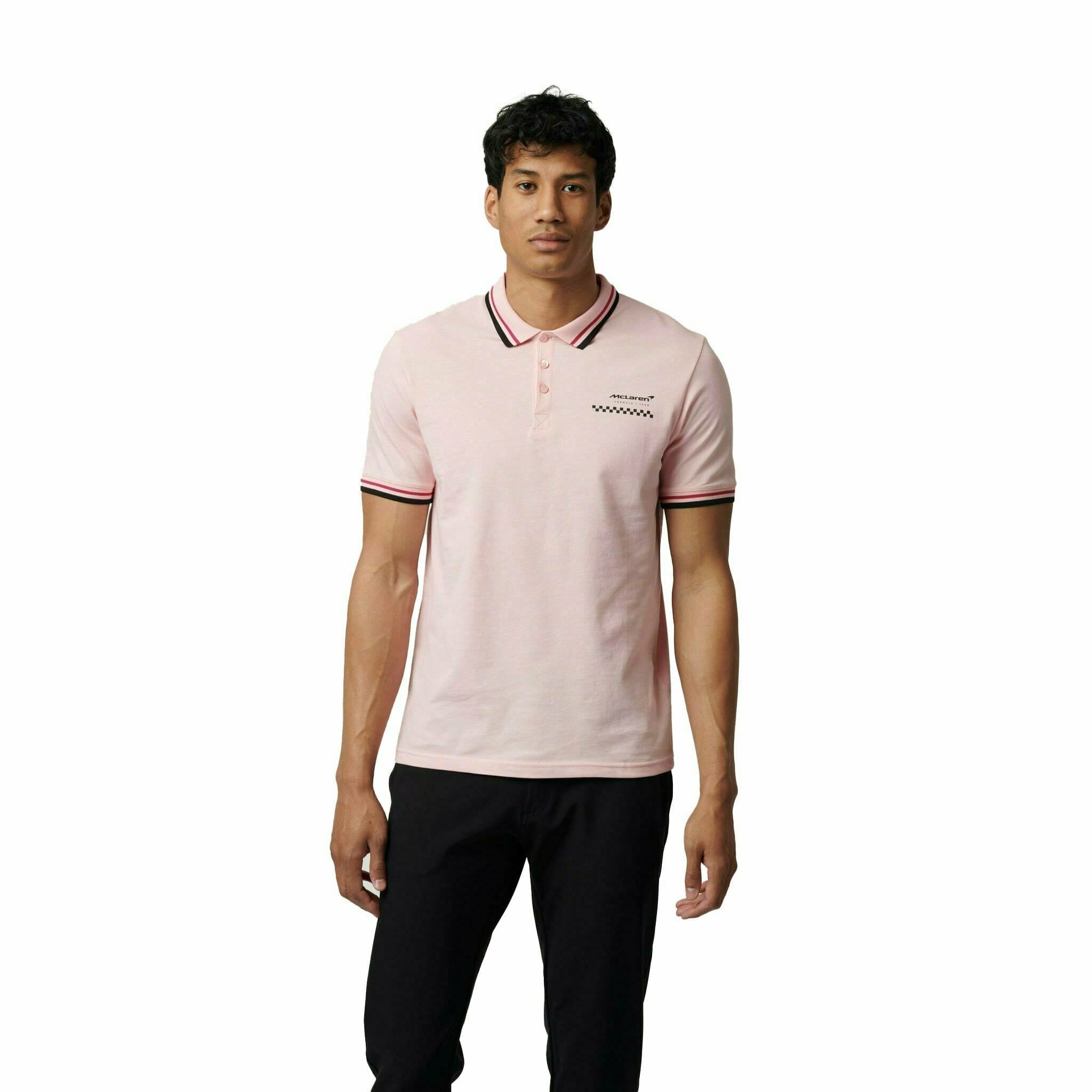 McLaren F1 Men's Miami Graphic Polo Shirt-Black/White/Crystal Rose Polos Black