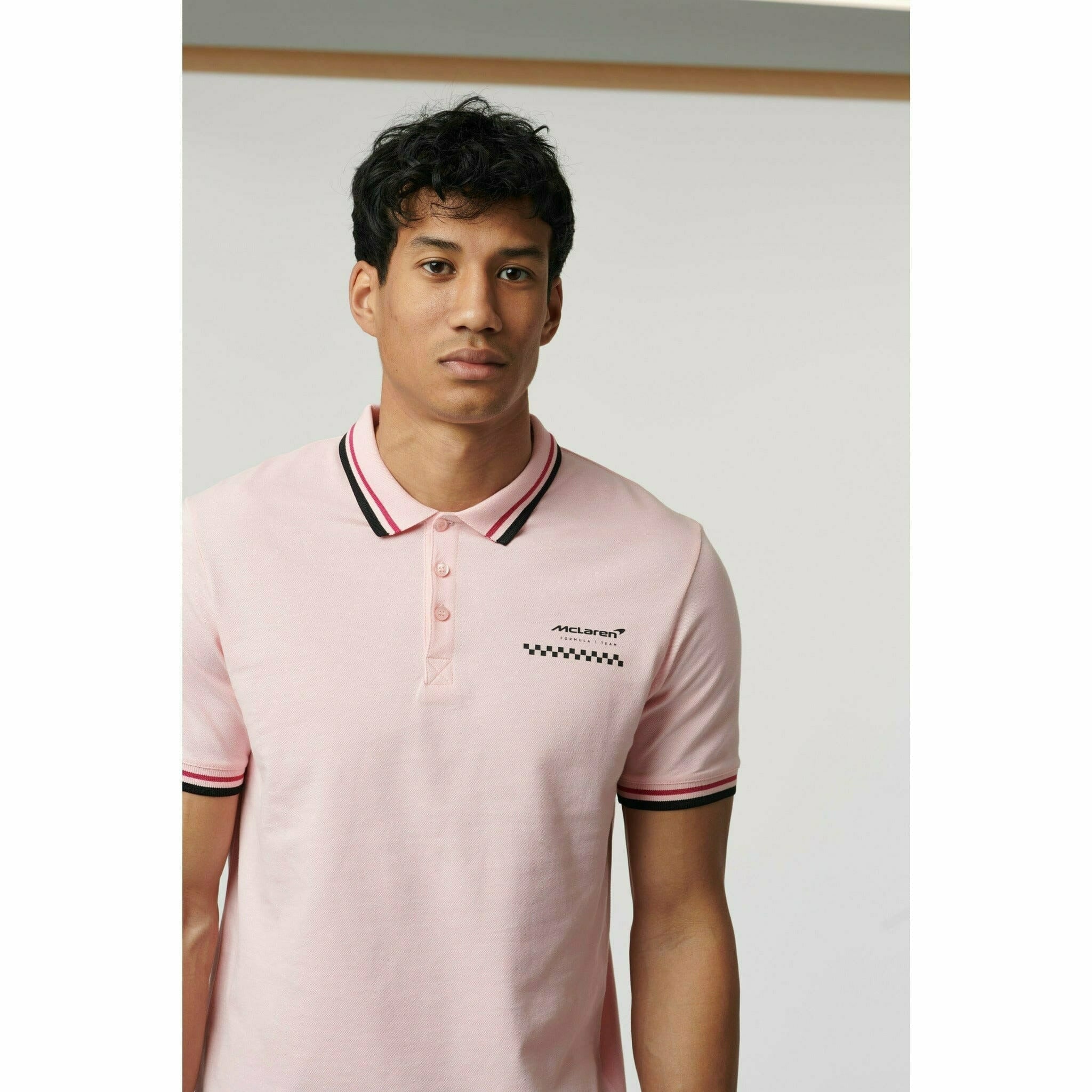 McLaren F1 Men's Miami Graphic Polo Shirt-Black/White/Crystal Rose Polos Light Gray