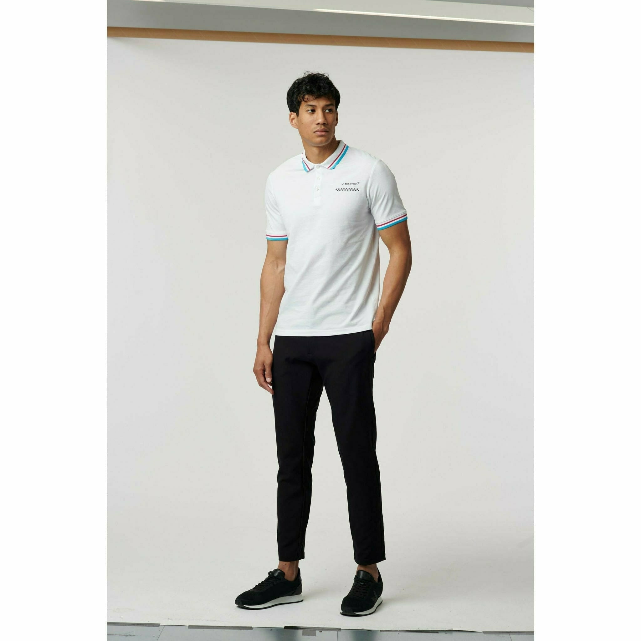 McLaren F1 Men's Miami Graphic Polo Shirt-Black/White/Crystal Rose Polos Light Gray
