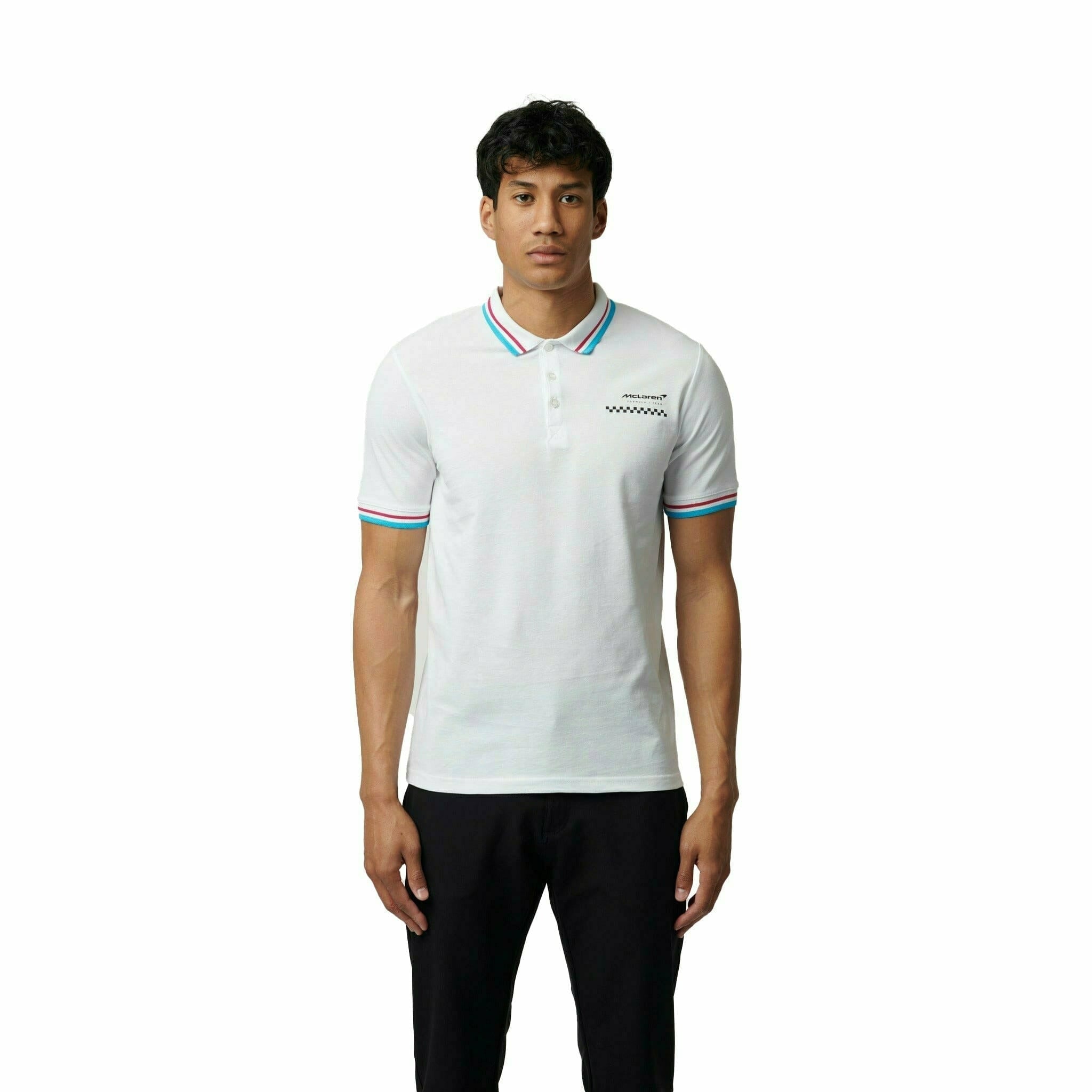 McLaren F1 Men's Miami Graphic Polo Shirt-Black/White/Crystal Rose Polos Black