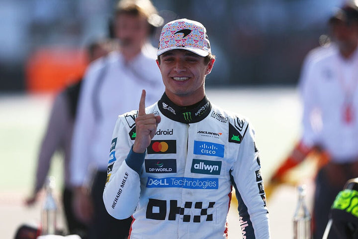 race winner Lando Norris of Great Britain and Mclaren celebrates in parc ferme during the F1 Grand Prix of Mexico  at Autodromo Hermanos Rodriguez on October 26, 2025 in Mexico City Photo by Clive Rose/Getty Images Editorial #2243477300