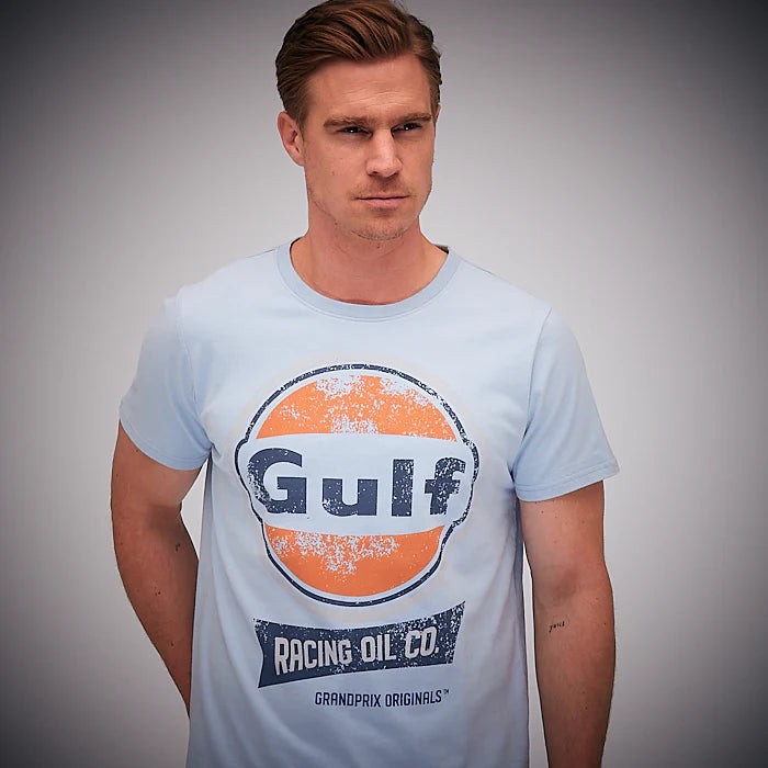 GrandPrix Originals Men's Gulf Vintage Racing Oil T-Shirt GrandPrix Originals Men's Gulf Vintage Racing Oil T-Shirt