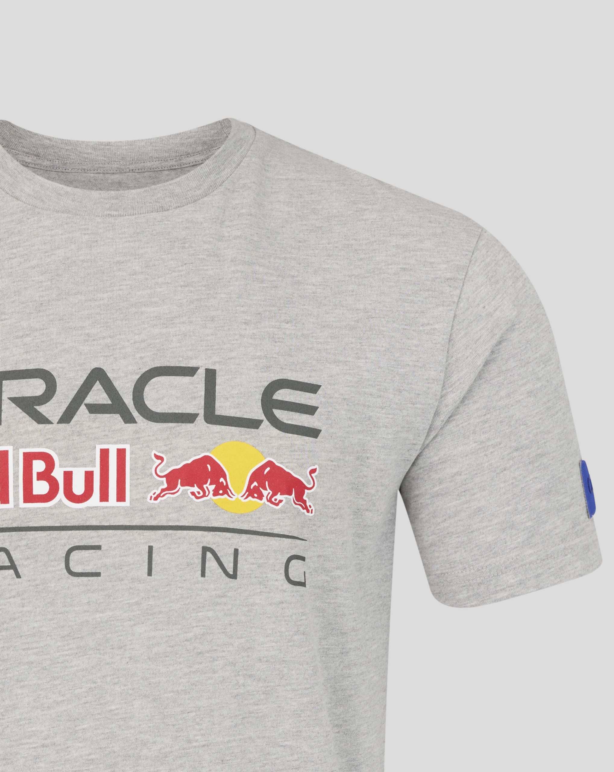Red Bull Racing F1 Large Front Logo T-shirt - Grey Marl/Blue T-shirts Red Bull Racing 