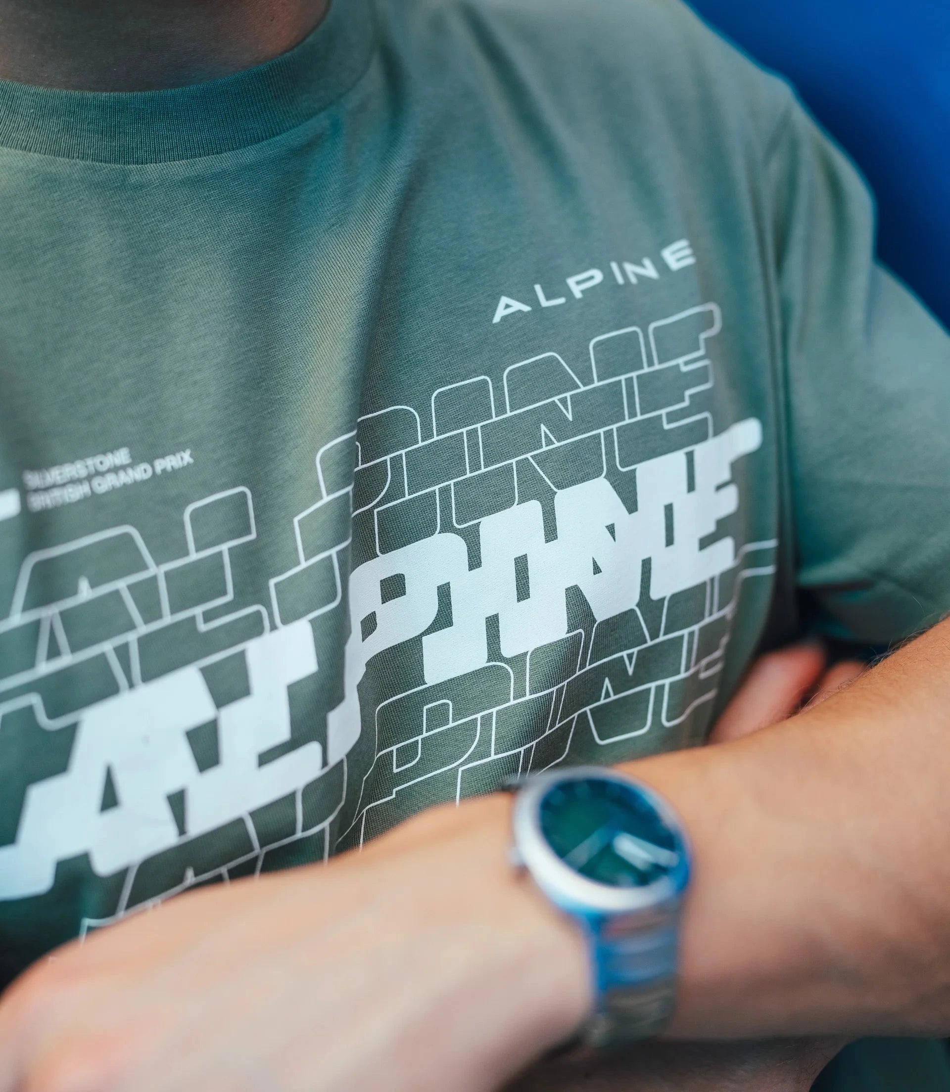 Alpine Racing F1 Silverstone Oversized T-Shirt - Egret/Deep Lichen Green T-shirts Alpine 