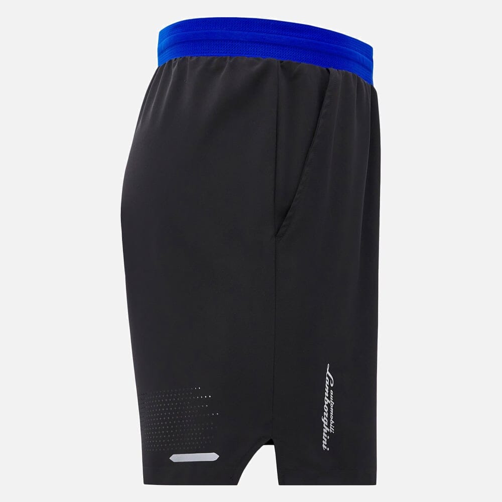 Automobili Lamborghini Men's Activewear Shorts - Black/Blue Shorts Automobili Lamborghini 