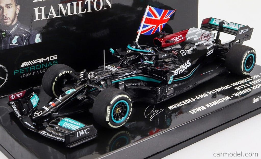 Mercedes Benz AMG Petronas F1 Lewis Hamilton Silverstone British GP 1:43 Model Car - Minichamps Model Cars Mercedes AMG Petronas 