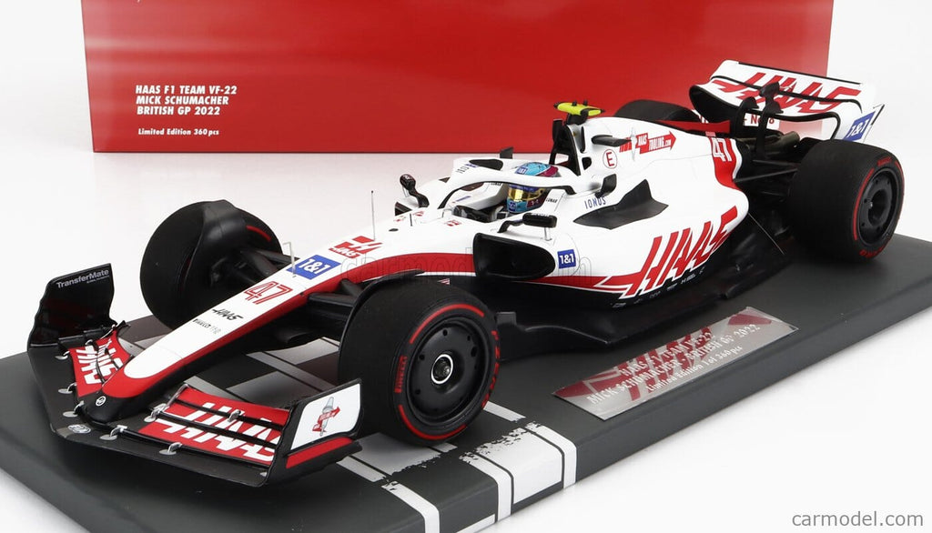 Haas F1 Mick Schumacher VF-22 Silverstone British GP 1:18 Model Car- Minichamps Model Cars Haas F1 Racing Team 