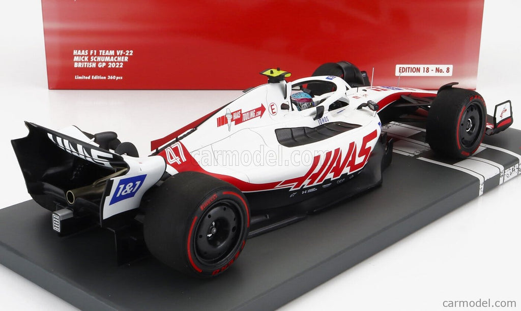 Haas F1 Mick Schumacher VF-22 Silverstone British GP 1:18 Model Car- Minichamps Model Cars Haas F1 Racing Team 