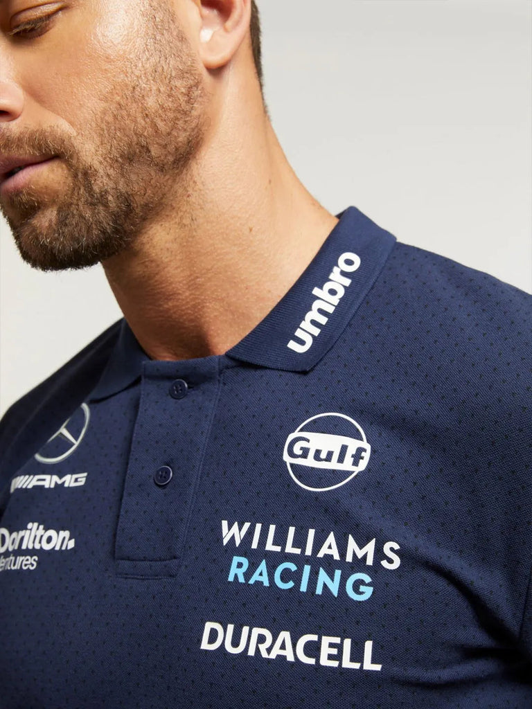 Williams Racing F1 2023 Men's Team CVC Media Polo Shirt -Blue Polos Williams Racing 