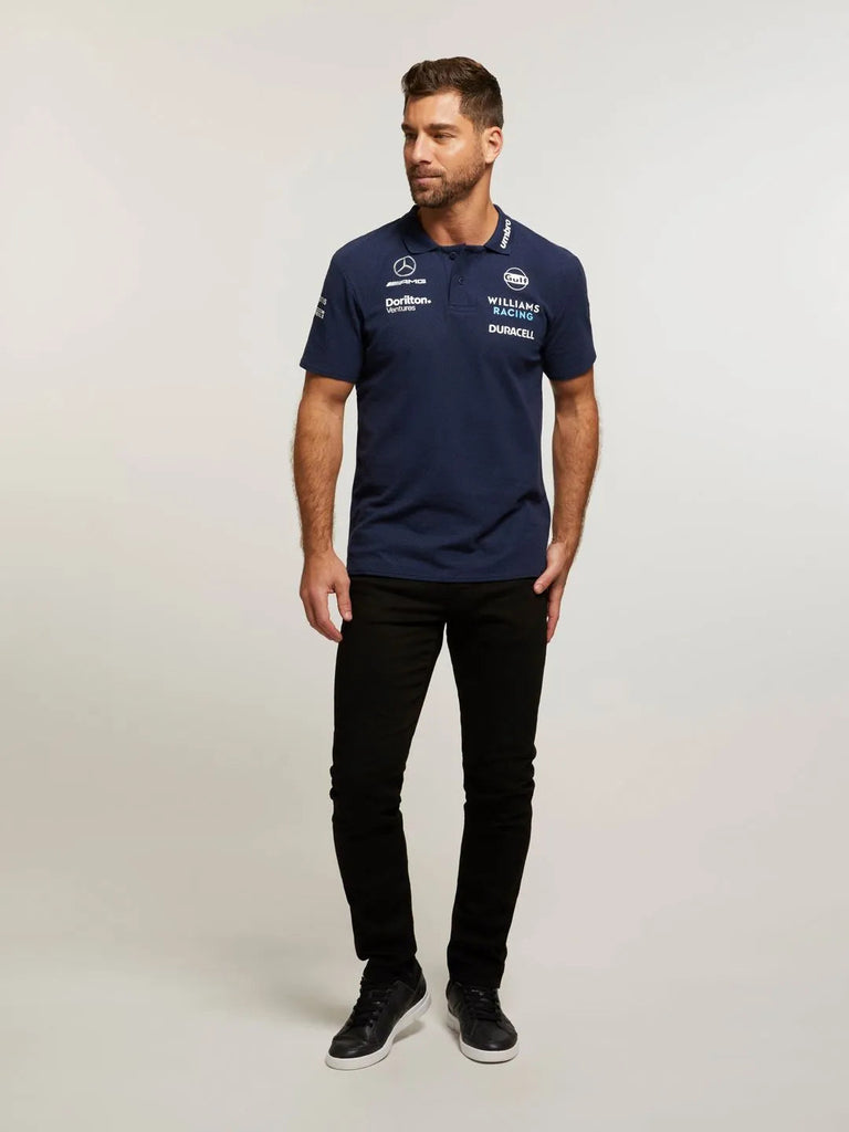 Williams Racing F1 2023 Men's Team CVC Media Polo Shirt -Blue Polos Williams Racing 