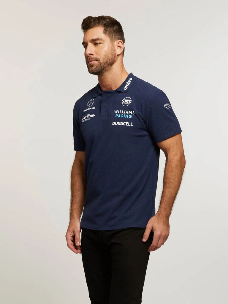 Williams Racing F1 2023 Men's Team CVC Media Polo Shirt -Blue Polos Williams Racing 