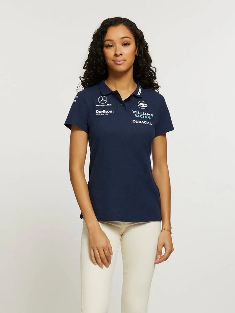 Williams Racing F1 2023 Women's Team CVC Media Polo Shirt -Blue Polos Williams Racing 