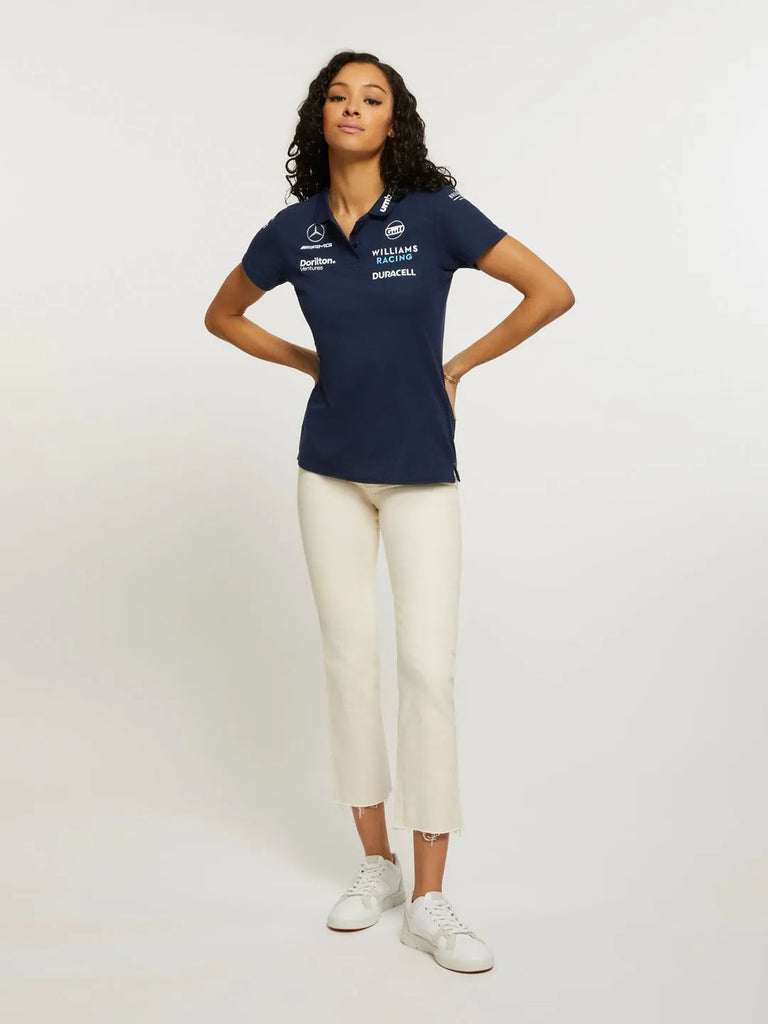 Williams Racing F1 2023 Women's Team CVC Media Polo Shirt -Blue Polos Williams Racing 