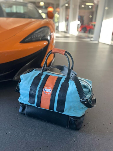 GrandPrix Originals Gulf Leather Track Sport Dual-Compartment Bag