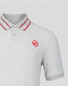 Haas Racing F1 Small Logo Polo Shirt - Grey Marl Polos Haas F1 Racing Team 
