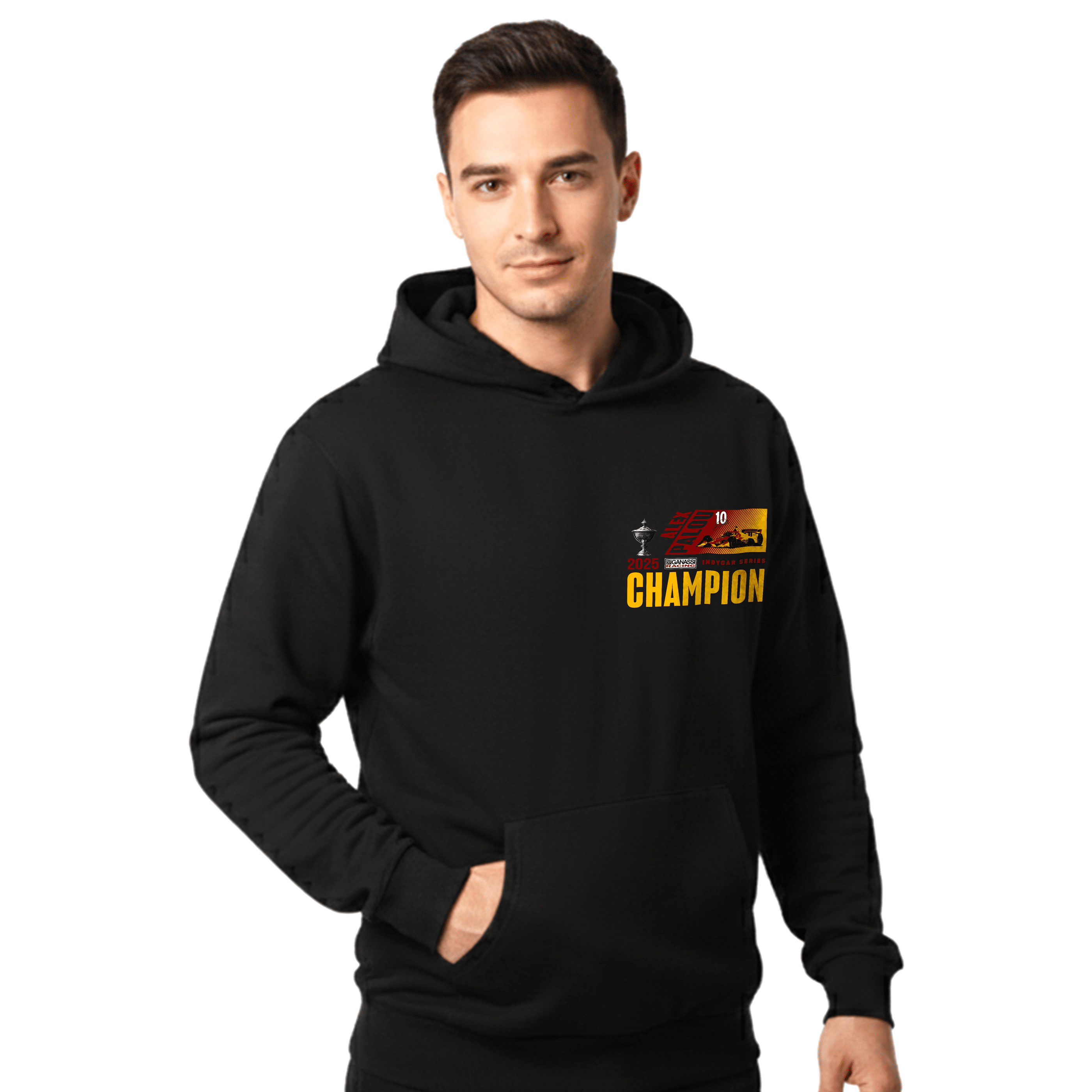 Chip Ganassi Racing Indy Alex Palou Champion Hoodie - Black/Ivory Hoodies Chip Ganassi Racing 