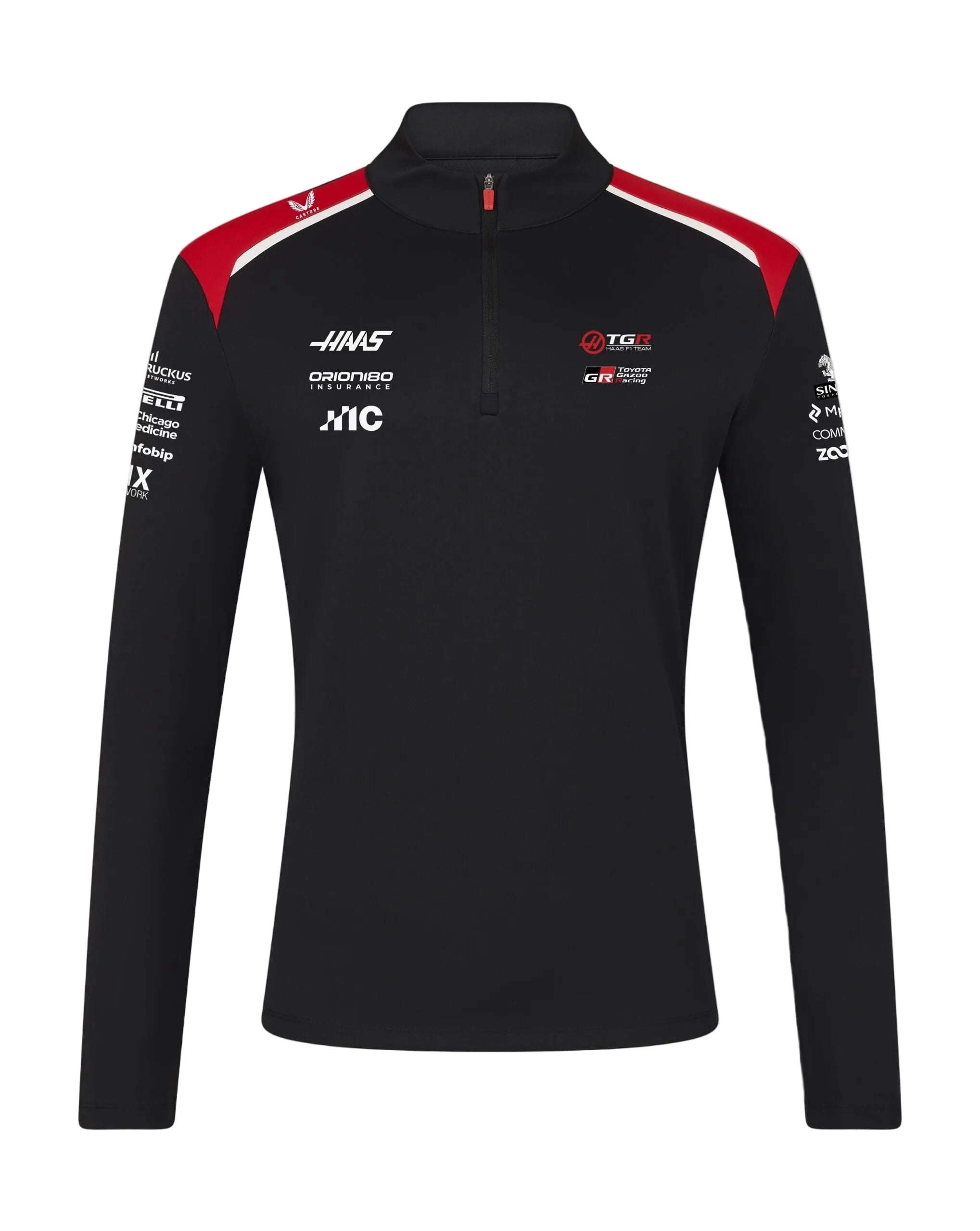 Haas Racing F1 2026 Team 1/4 Zip Fitted Sweater - Black Sweaters Haas F1 Racing Team 