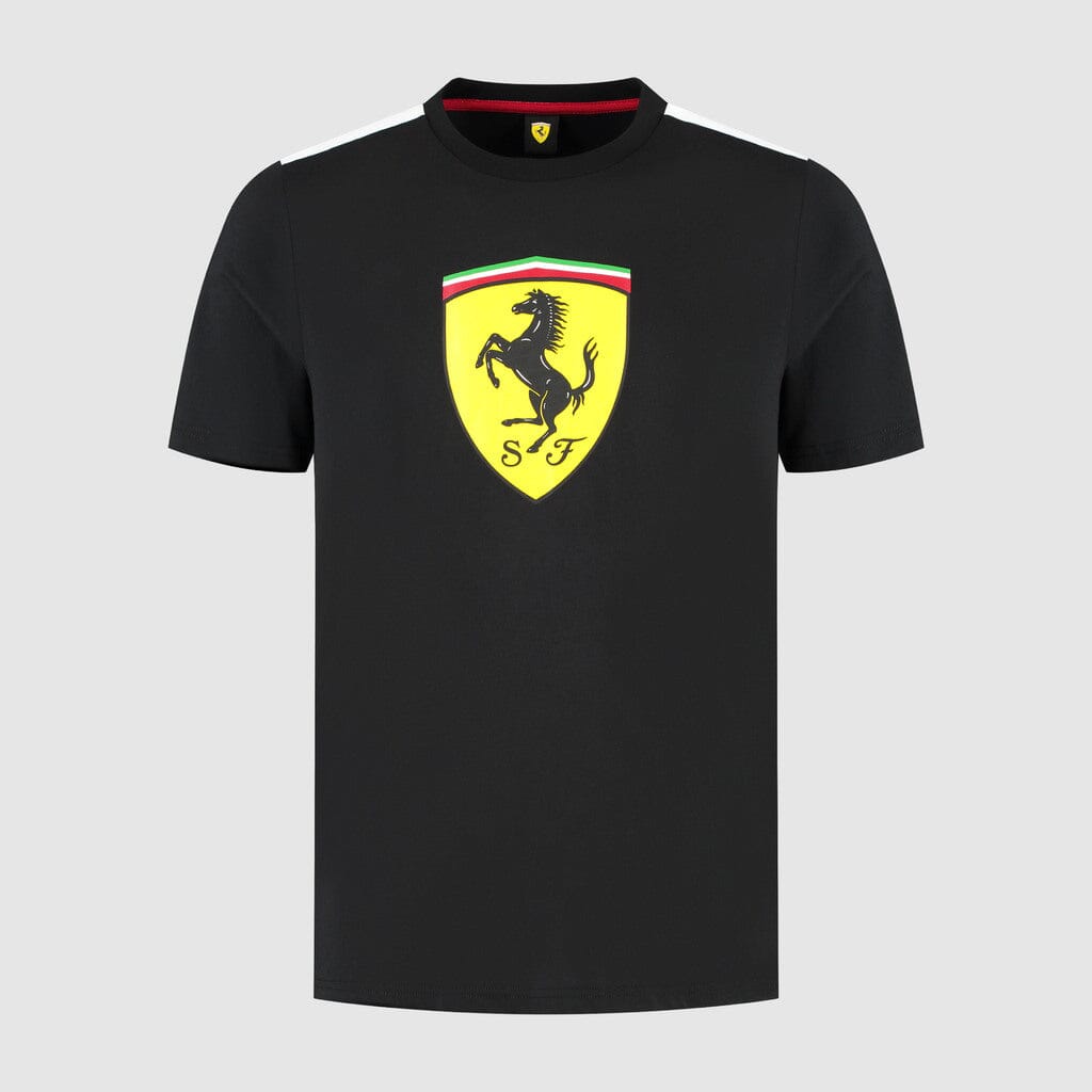 Scuderia Ferrari F1 Men's Large Shield T-Shirt -Dark Cherry/Puma Black T-shirts Scuderia Ferrari XS Black 