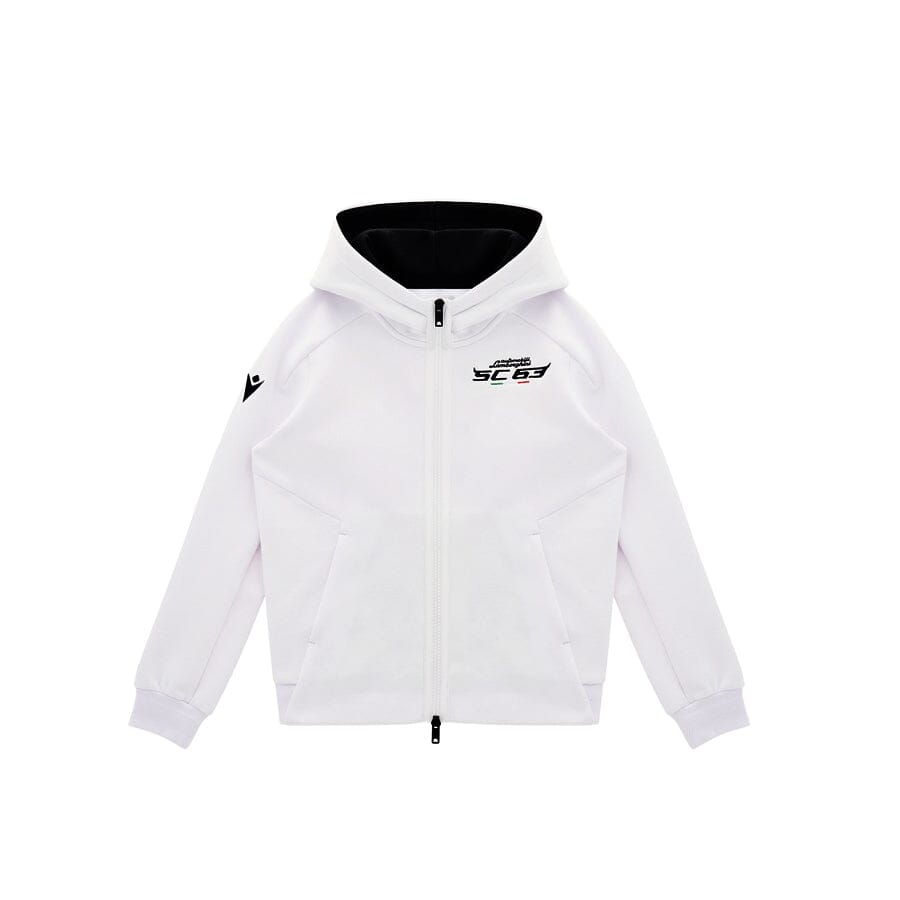 Automobili Lamborghini SC63 Hypercar Kids Full Zip Hoodie - Youth White Hoodies Automobili Lamborghini 