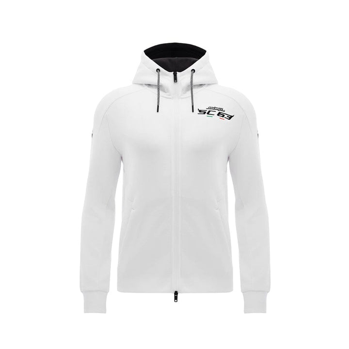 Automobili Lamborghini SC63 Hypercar Men's Full Zip Hoodie - White Hoodies Automobili Lamborghini 