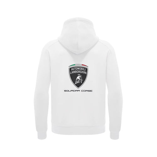 Automobili Lamborghini SC63 Hypercar Men's Full Zip Hoodie - White Hoodies Automobili Lamborghini 