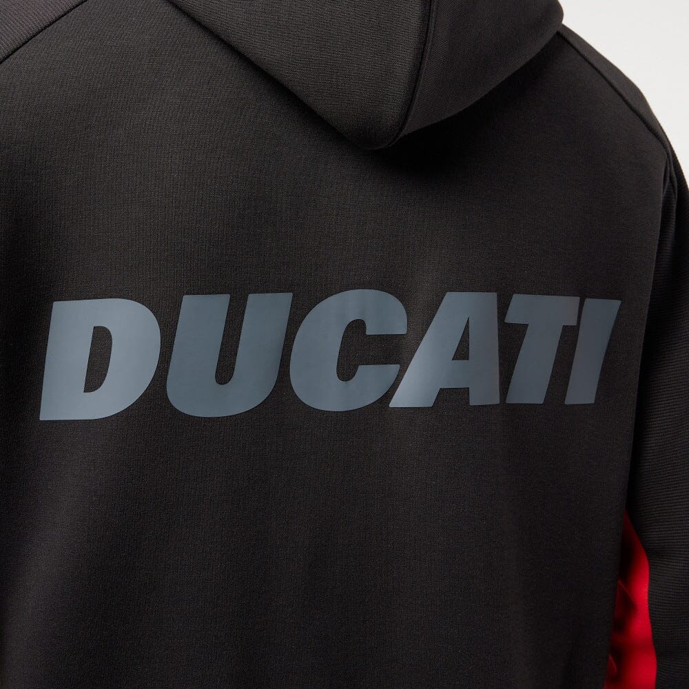 Ducati x Macron Men's Warmup Zip Up Hoodie - Black Hoodies Ducati 
