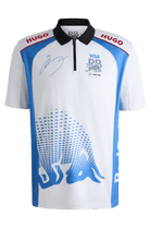 Visa Cash App RB F1 2025 Men's Yuki Tsunoda Team Polo Shirt - White Polos Visa Cash App RB 