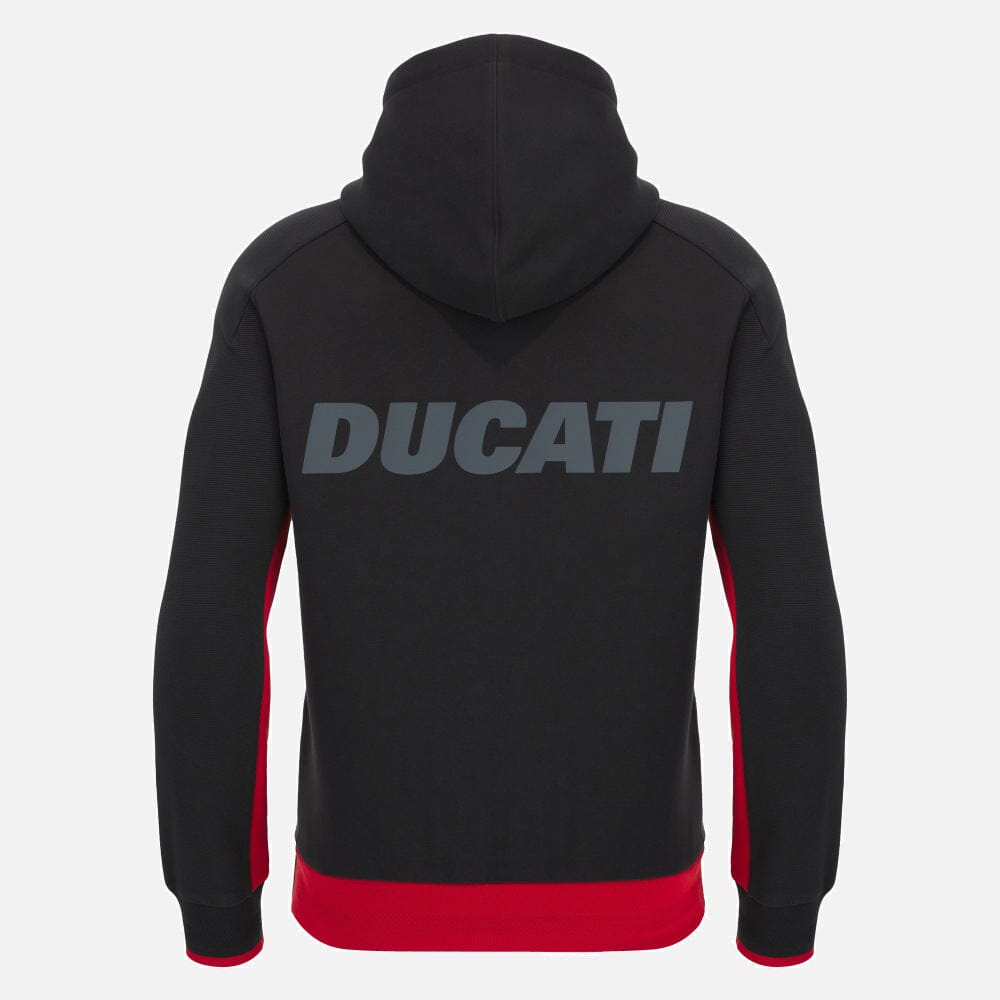 Ducati x Macron Men's Warmup Zip Up Hoodie - Black Hoodies Ducati 