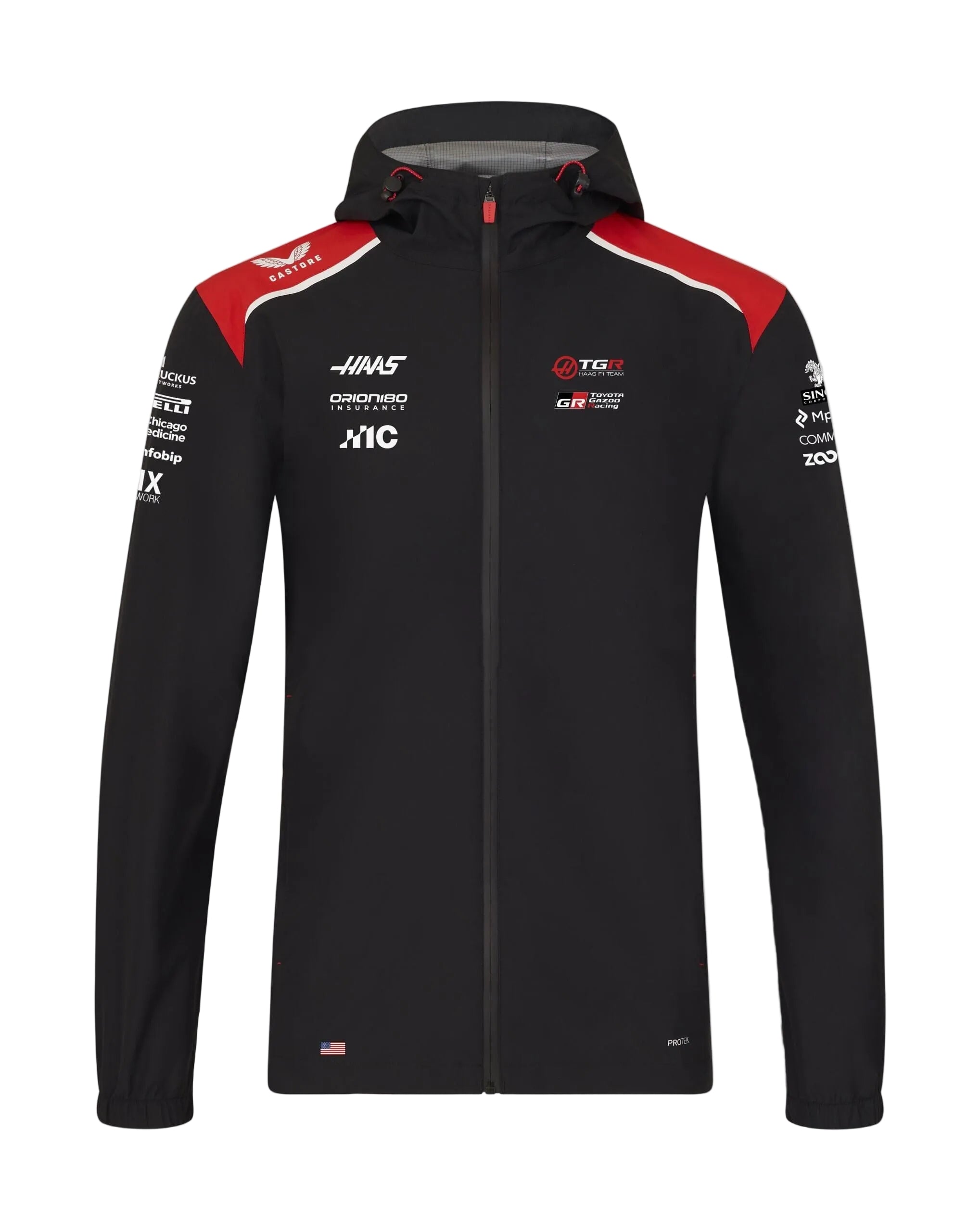 CMC Motorsports Haas F1 Team 2023 Men's Lightweight Rain Jacket - Official Racing Apparel