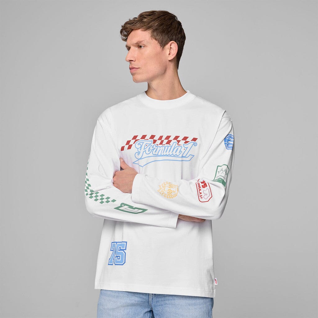 Formula 1 Tech Legacy Graphic Long Sleeve T-Shirt - White T-shirts Formula 1 