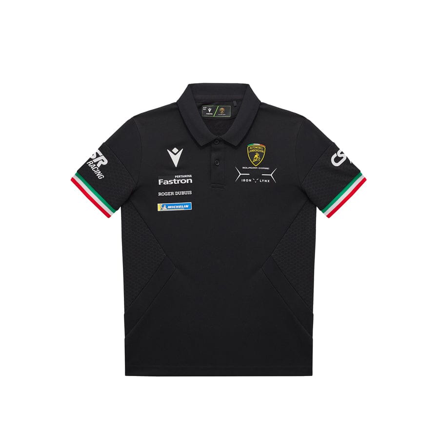 Automobili Lamborghini SC63 HyperCar Kids Team Polo Shirt - Youth Black/White Polos Automobili Lamborghini 4-6 Years Black 
