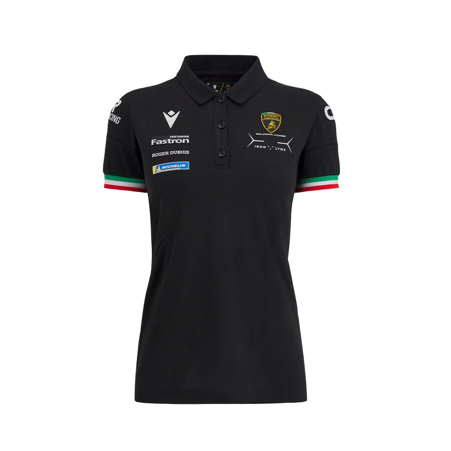 Automobili Lamborghini SC63 Hypercar Women's Team Polo Shirt - Black/White Polos Automobili Lamborghini XS Black 