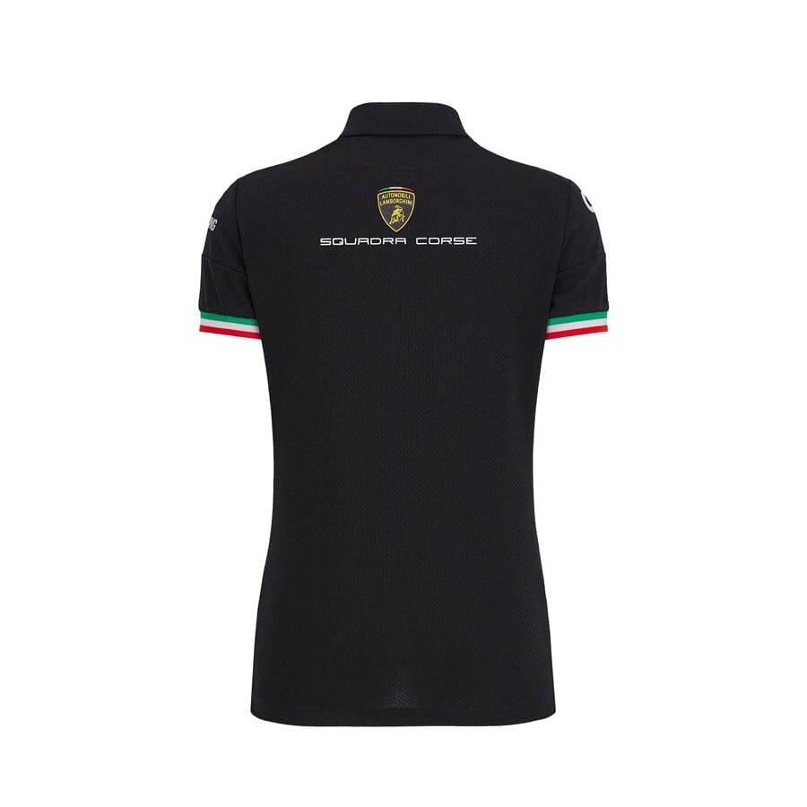 Automobili Lamborghini SC63 Hypercar Women's Team Polo Shirt - Black/White Polos Automobili Lamborghini 