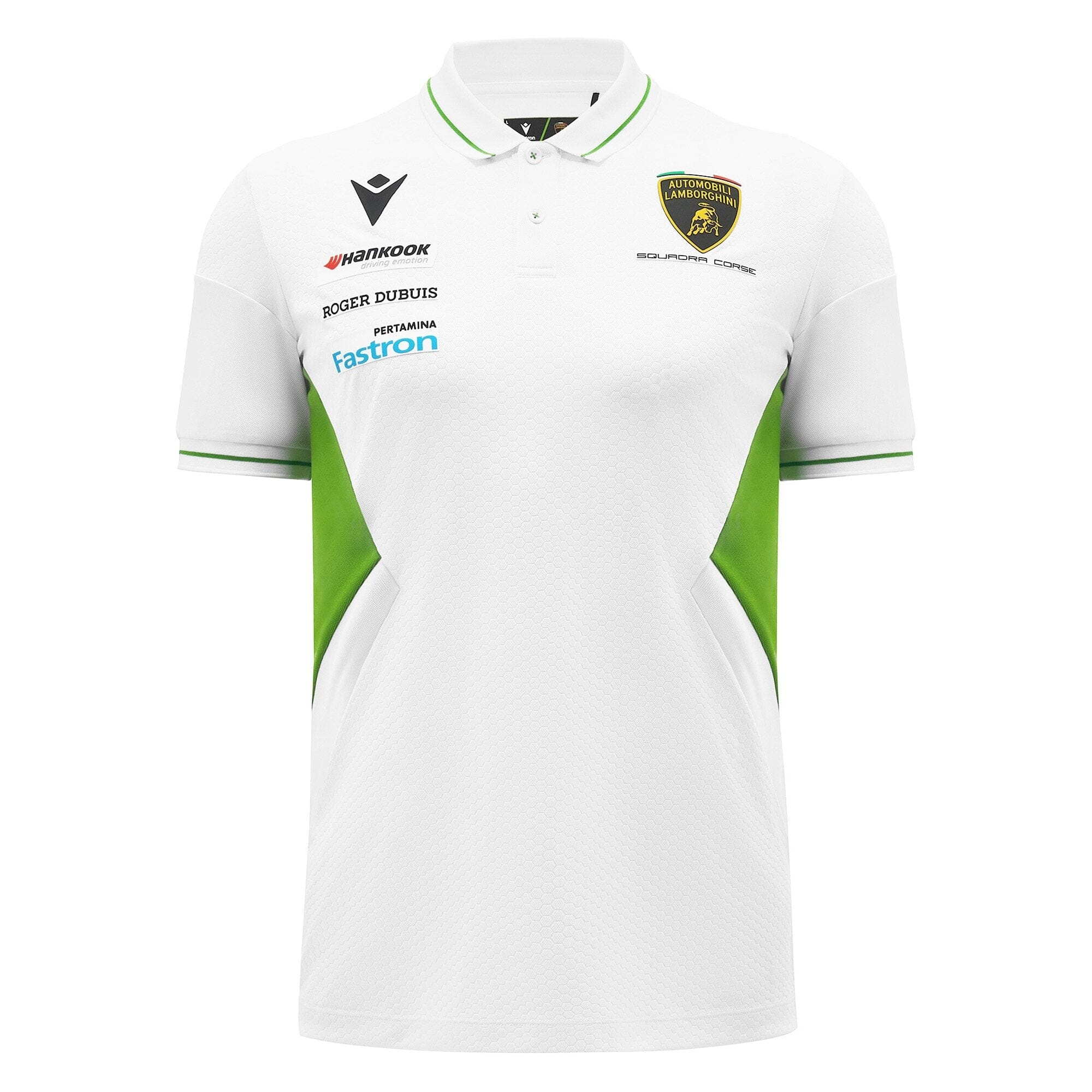 Automobili Lamborghini Squadra Corse Men's Team Polo Shirt - White Polos Automobili Lamborghini 
