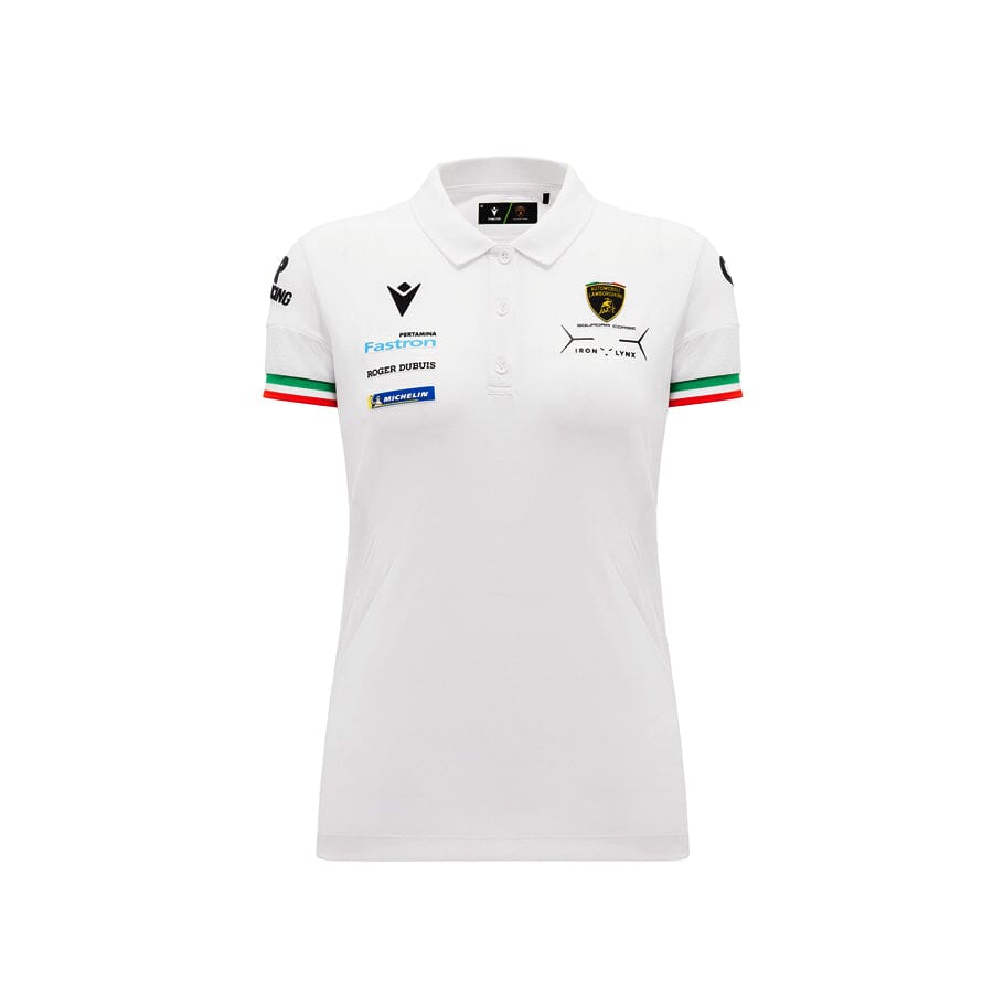 Automobili Lamborghini SC63 Hypercar Women's Team Polo Shirt - Black/White Polos Automobili Lamborghini XS White 