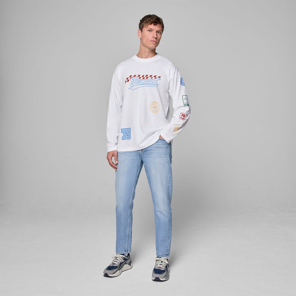 Formula 1 Tech Legacy Graphic Long Sleeve T-Shirt - White T-shirts Formula 1 
