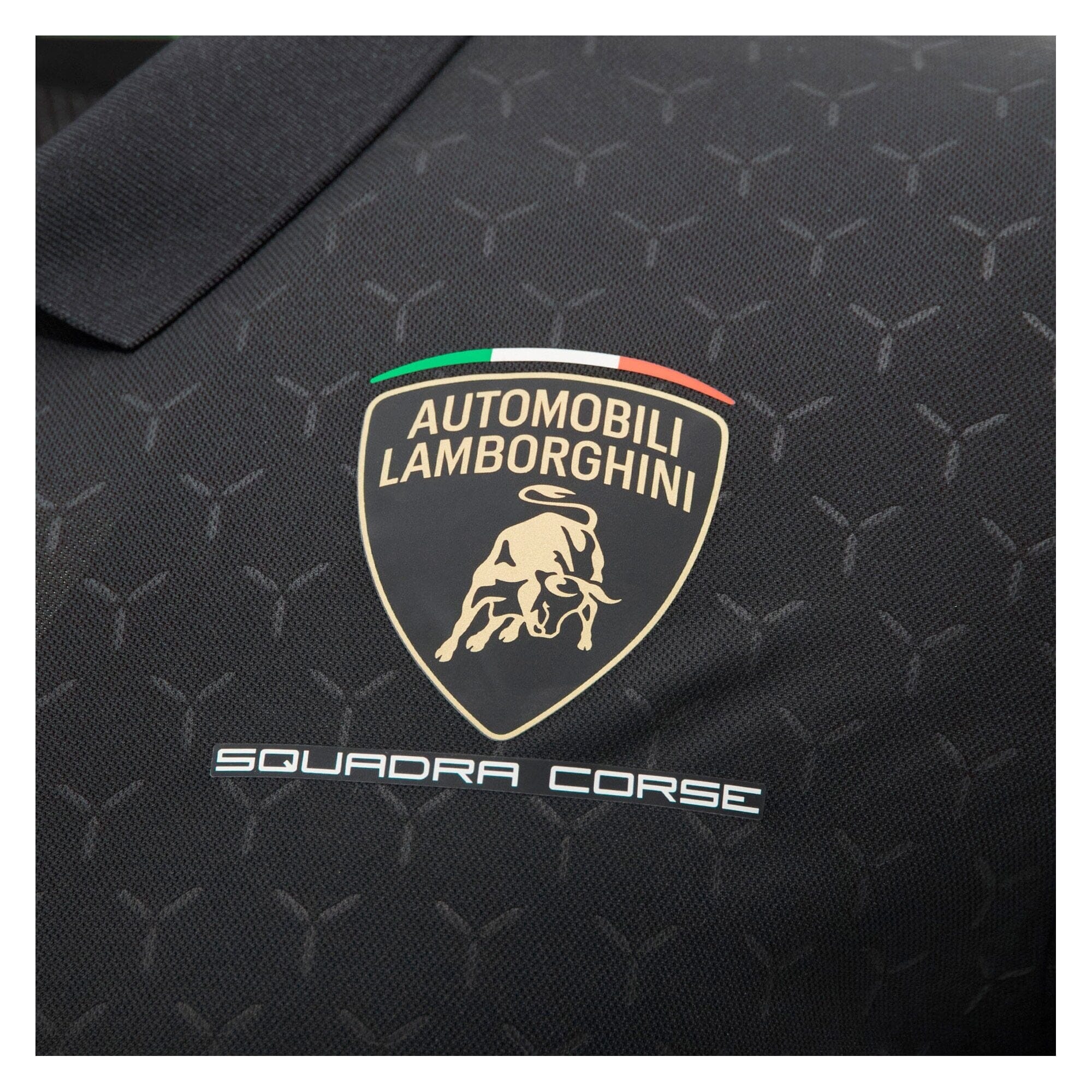 Automobili Lamborghini Squadra Corse 2026 Men's Team Polo Shirt - White/Black Polos Automobili Lamborghini 