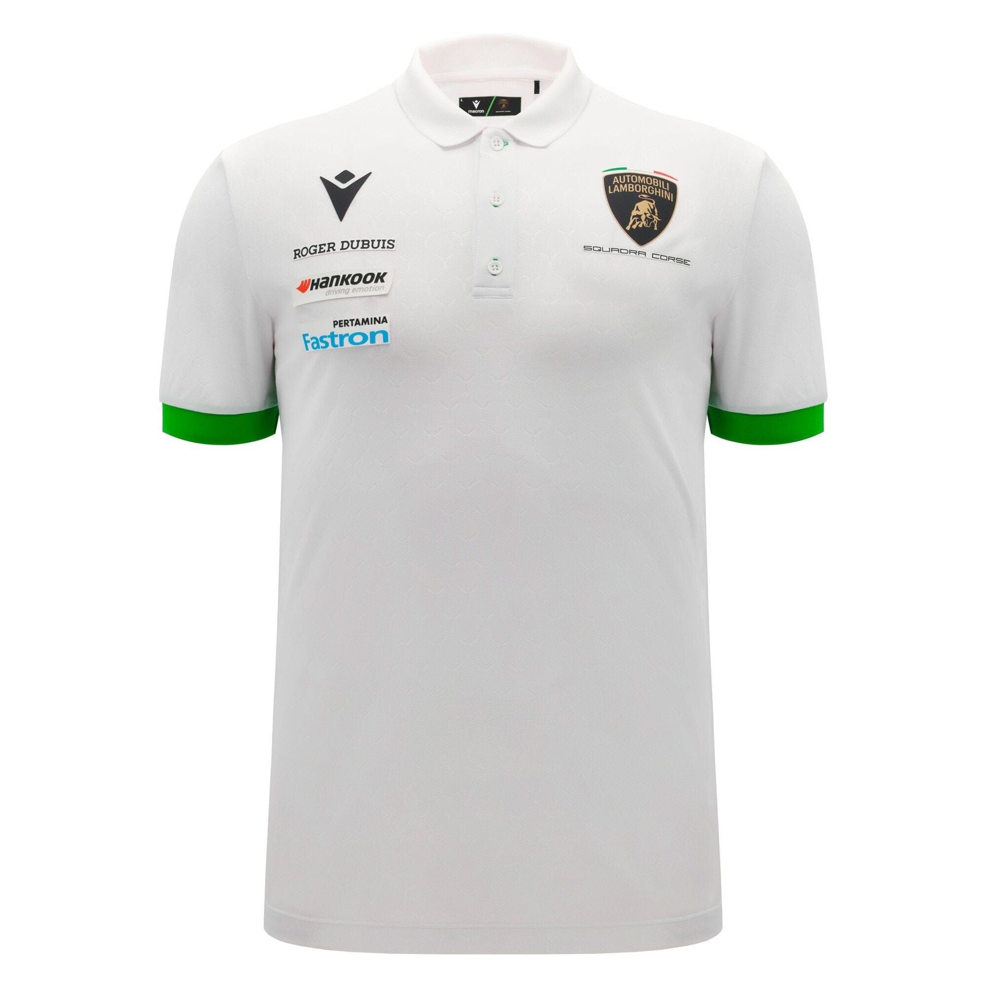 Automobili Lamborghini Squadra Corse 2026 Men's Team Polo Shirt - White/Black Polos Automobili Lamborghini S White 