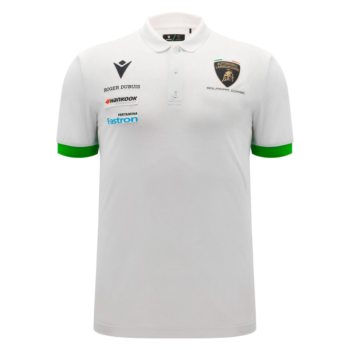 Automobili Lamborghini Squadra Corse 2026 Men's Team Polo Shirt - White/Black Polos Automobili Lamborghini S White 