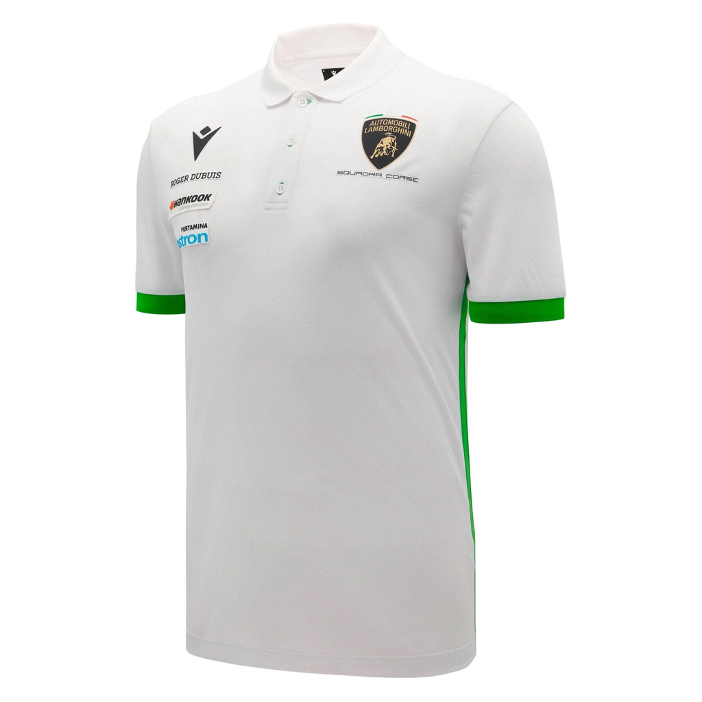 Automobili Lamborghini Squadra Corse 2026 Men's Team Polo Shirt - White/Black Polos Automobili Lamborghini 