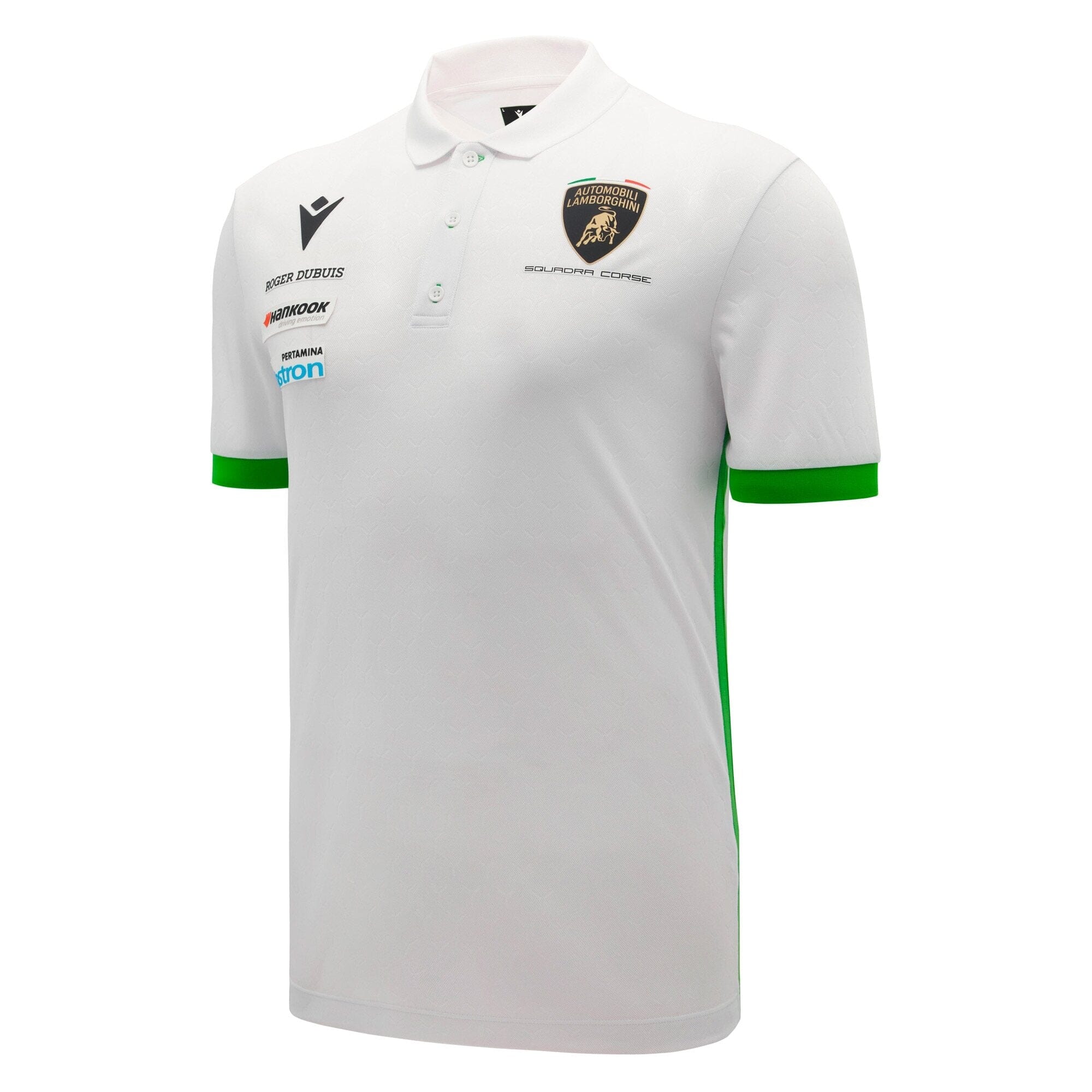Automobili Lamborghini Squadra Corse 2026 Men's Team Polo Shirt - White/Black Polos Automobili Lamborghini 