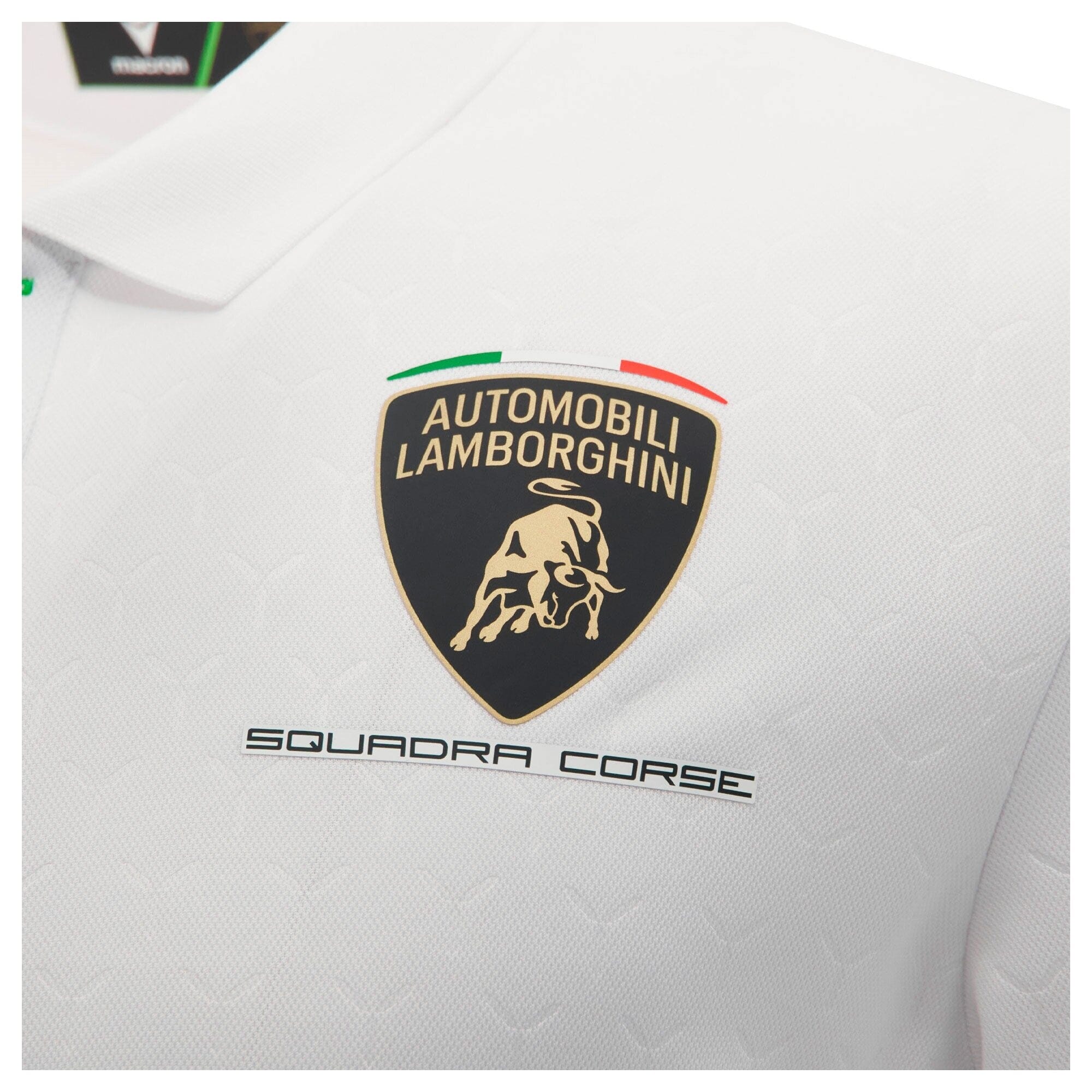 Automobili Lamborghini Squadra Corse 2026 Men's Team Polo Shirt - White/Black Polos Automobili Lamborghini 